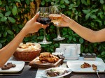 glasses of red and white wine
